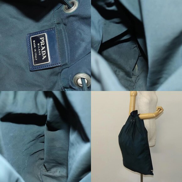 PRADA Backpack Nylon Blue Silver Auth bs26347 - Picture 15 of 15
